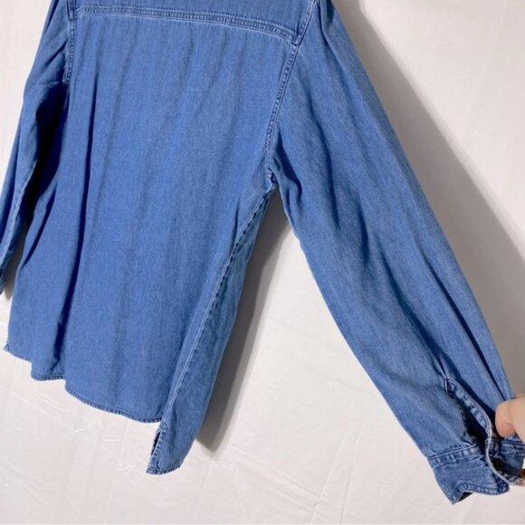 Vintage Bobbie Brooks Med Wash Denim Embroidered Button Up Top XL - Picture 12 of 15